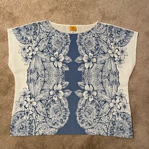 Dusty Blue & Ivory Blouse Top Shirt sz 20W